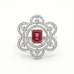 Premium American Diamond Ring with Pink Center Stone