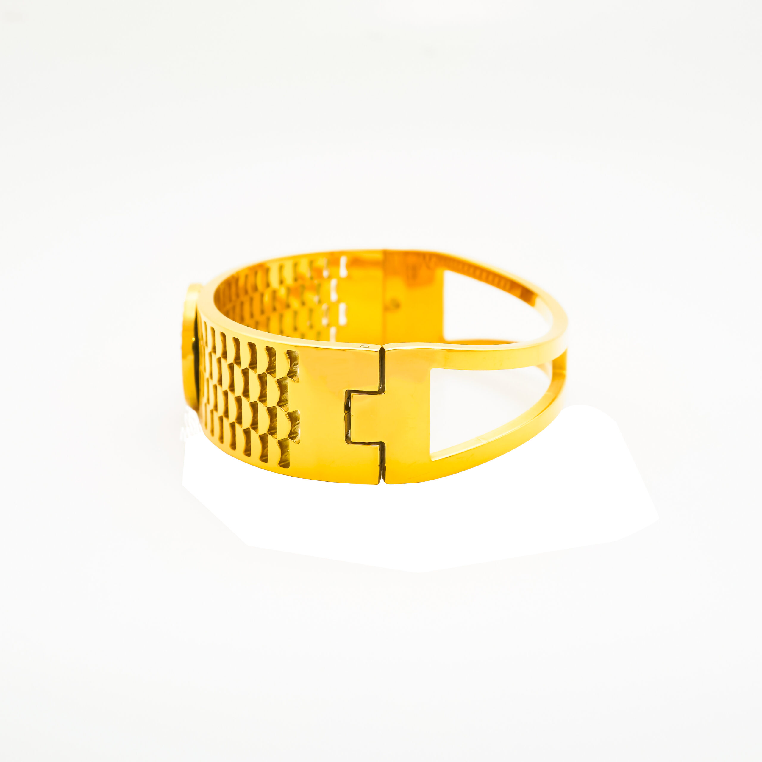 Anti Tarnish Designer Bracelet with Crystal “D” Initial | Stylish Women’s Cuff Bracelet - Image 2