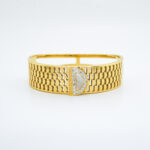 Anti Tarnish Designer Bracelet with Crystal “D” Initial | Stylish Women’s Cuff Bracelet