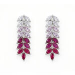 American Diamond Multicolor Drop Earrings for Women | Silver Tone Crystal Designer Danglers | Party & Wedding Wear Jewelry