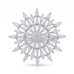 Elegant Snowflake American Diamond Statement Ring for Women | Silver Tone Crystal Floral Ring | Party, Wedding & Festive Wear