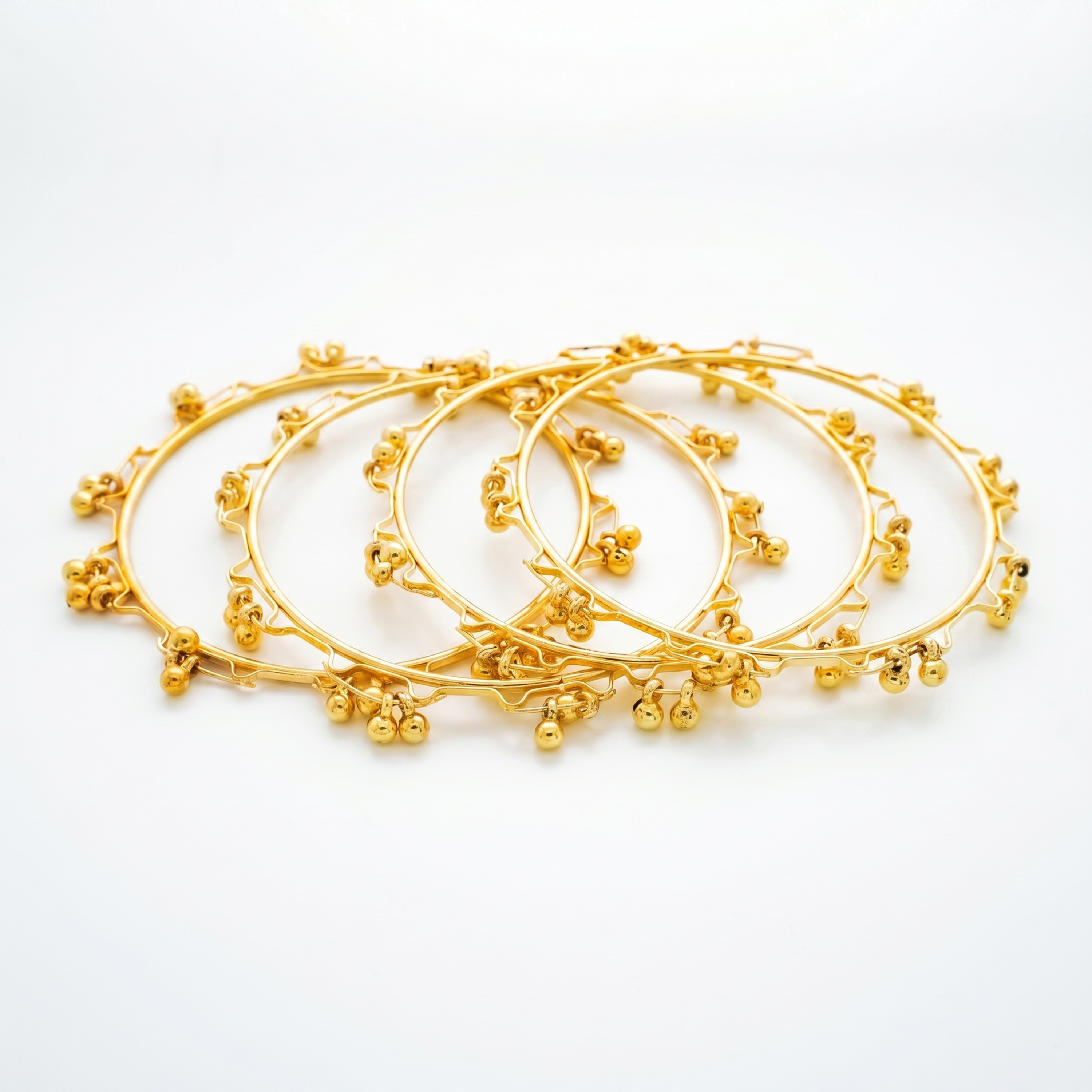 Traditional Kashmiri Gold Tone Ghungroo Bangles Set for Women & Girls | Lightweight Ethnic Kada Chudi Set | Festival, Wedding & Daily Wear Jewellery